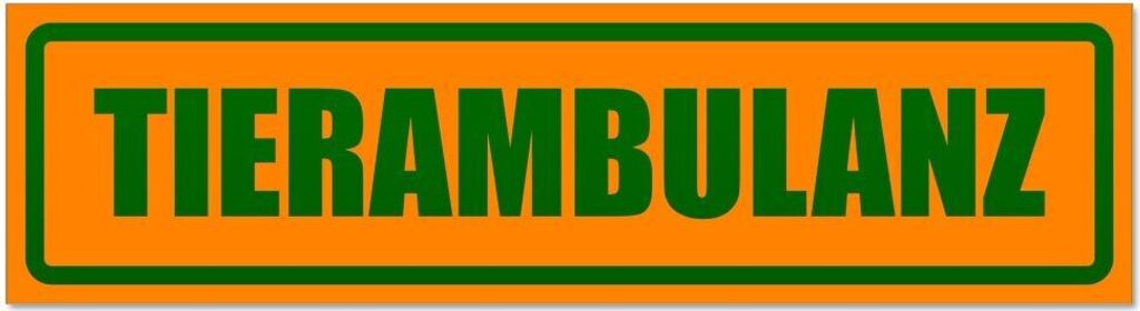 Kiwistar - Autoaufkleber - Orange - Grün - 30 x 8 cm - Tierambulanz invertiert - Hinweis Aufkleber Sticker für Auto, Kfz, Fahrrad, PKW, LKW