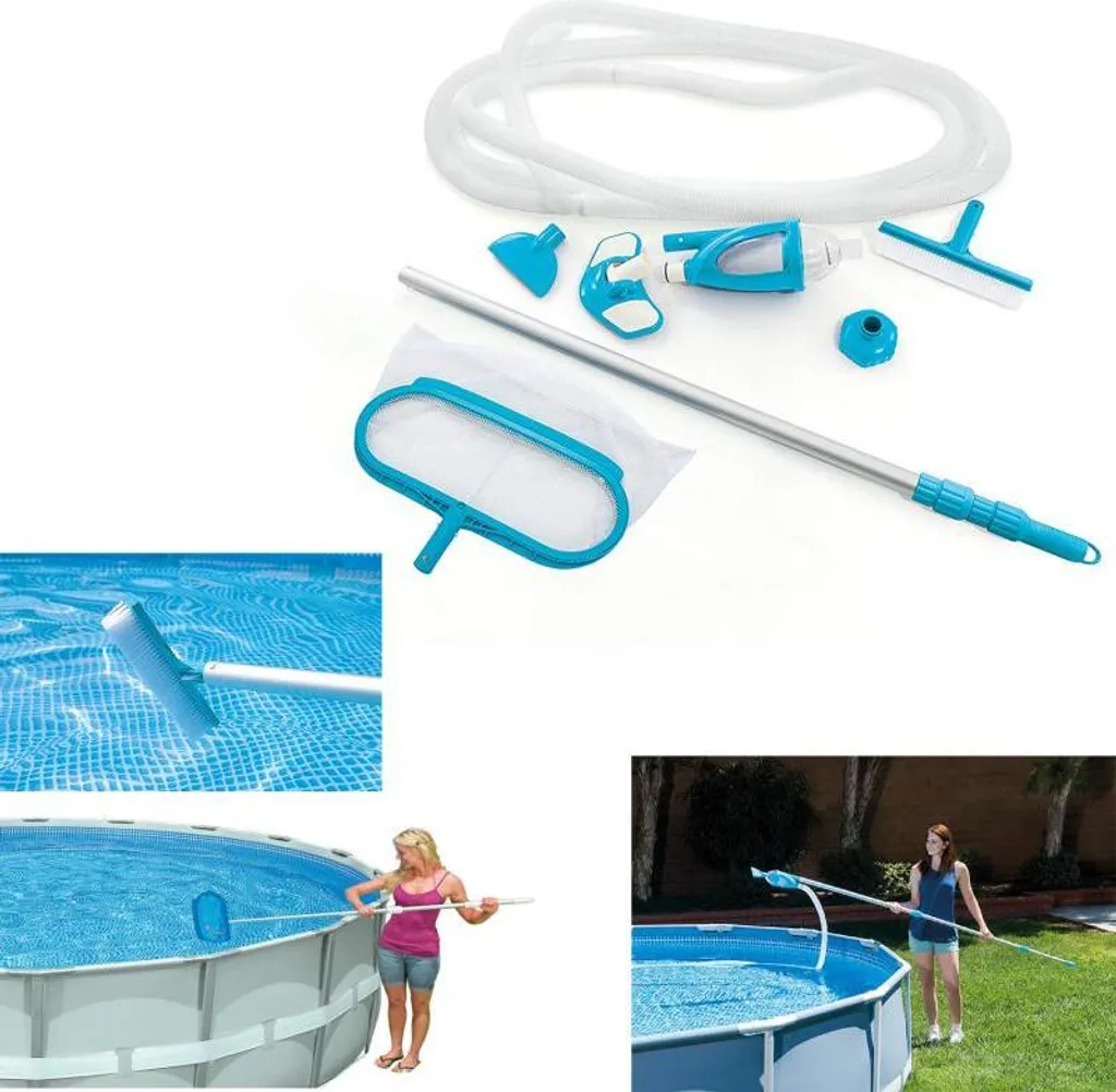Kit aspirateur piscine Intex pour enlever débris fond et tamis filtre