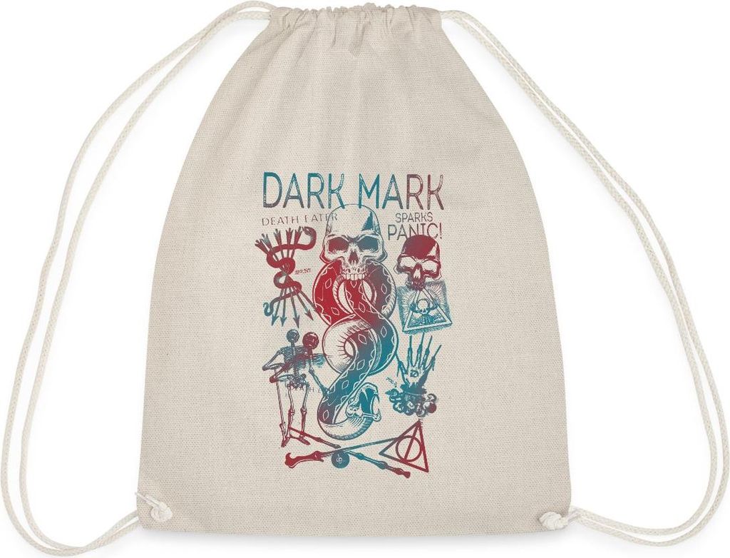 Spreadshirt Harry Potter Dunkles Mal & Horkruxe Design Turnbeutel, One size, Natur