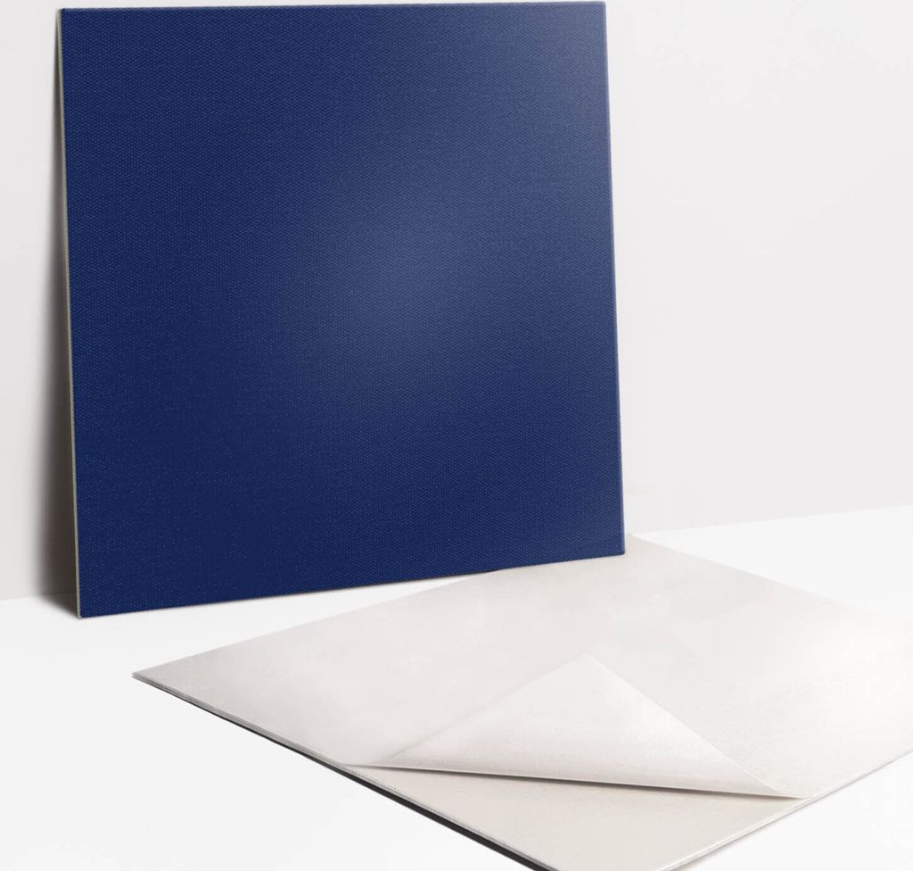 Fliesenaufkleber Set - 9 Stück Selbstklebende PVC Fliesen-Designs - Für Bad und Küche 30 x 30 - Navy blau