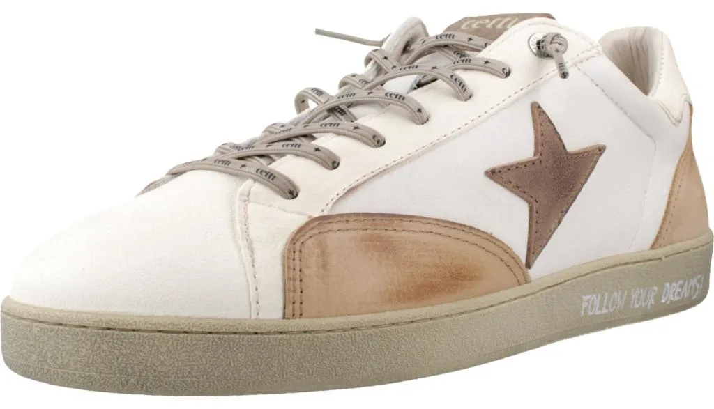 Cetti V26 Used Nature Baskets en Cuir pour Homme - Sneakers Blanc