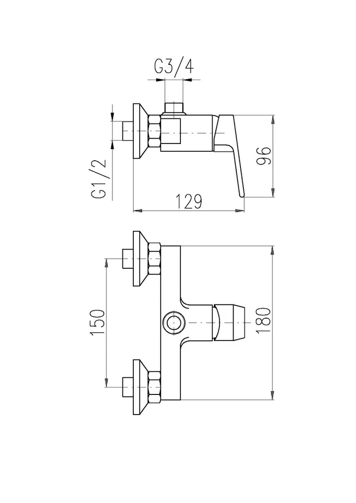Rubinetto Doccia Esterno Slezák-RAV CO182 Colorado Cromo 150mm - 2