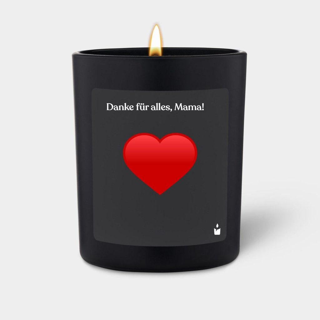 ChattyCandles Duftkerze Schwarz Woody Danke für alles, Mama!