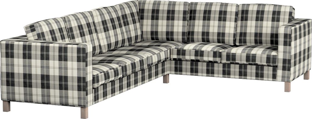 Dekoria Bezug für Karlanda Sofa Ecke links, schwarz- weiss, 36cm x 30cm x 50cm