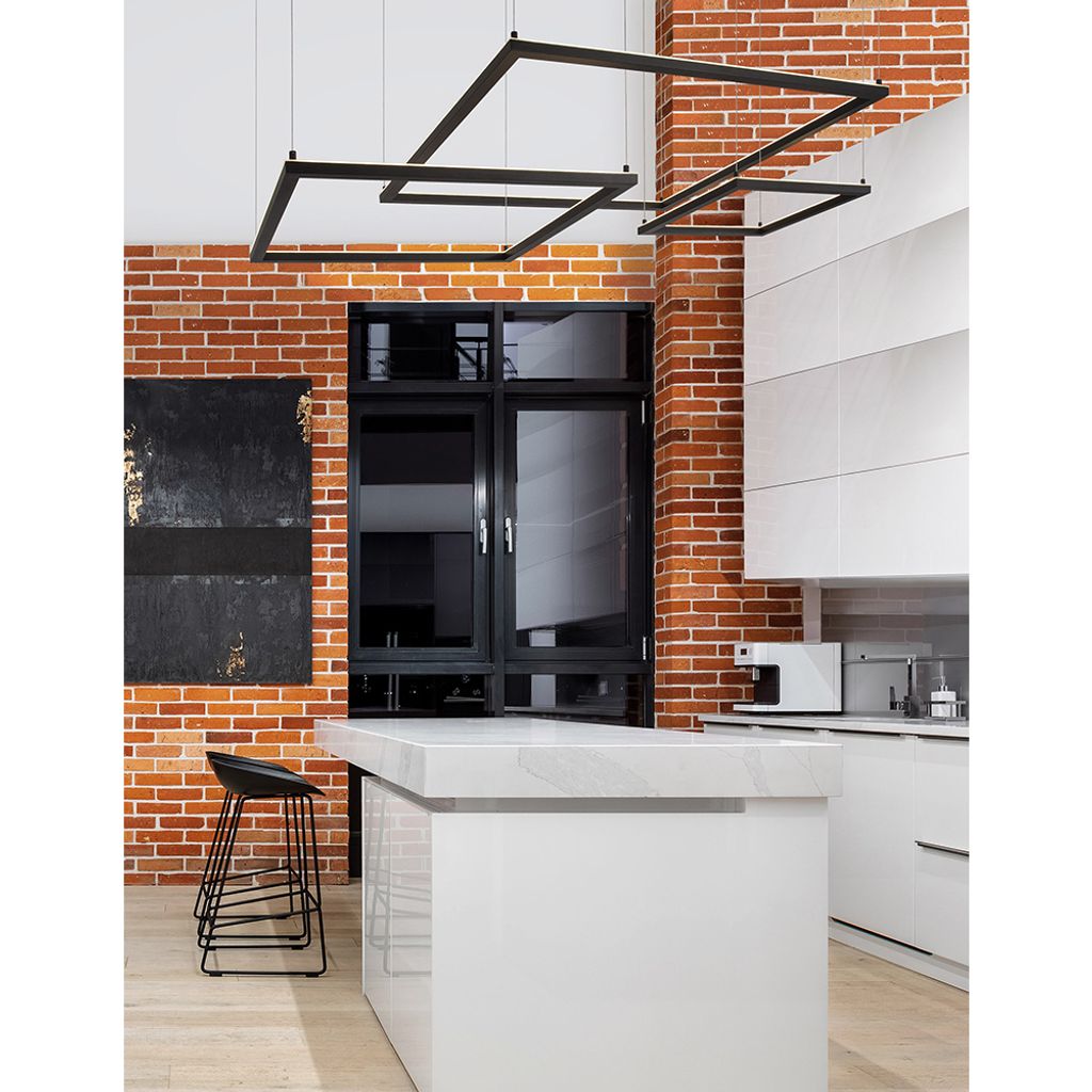 Nova Luce ETERNA LED Pendelleuchte Schwarz 30W Warmweiss 50x50x120cm dimmbar 9990736