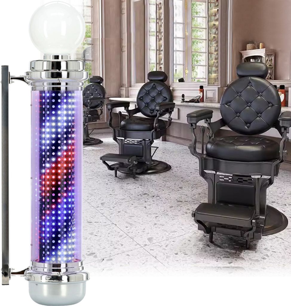 Friseurstange Barbier Plafond mit Lampe 105cm