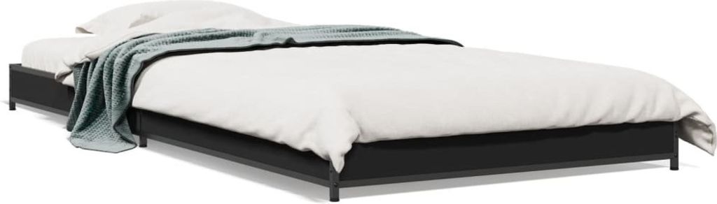 Maison Exclusive - Bettgestell Schwarz 90x190 cm Holzwerkstoff und Metall