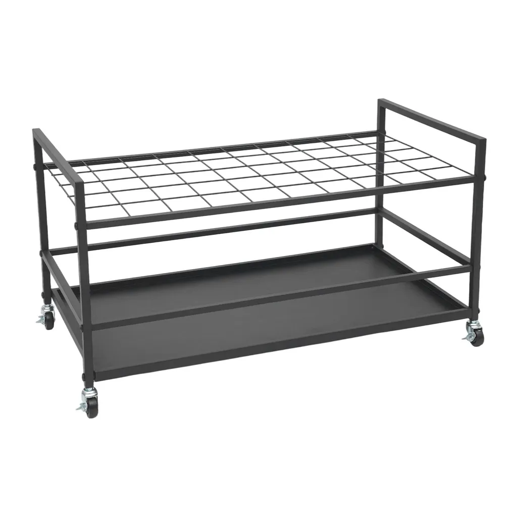 Organisateur de rouleaux et dossiers chariot noir acier