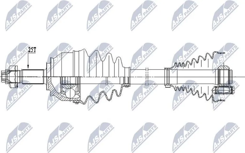Cardan de transmission NTY NPW-FT-033 pour Fiat Doblo et Combo Van D