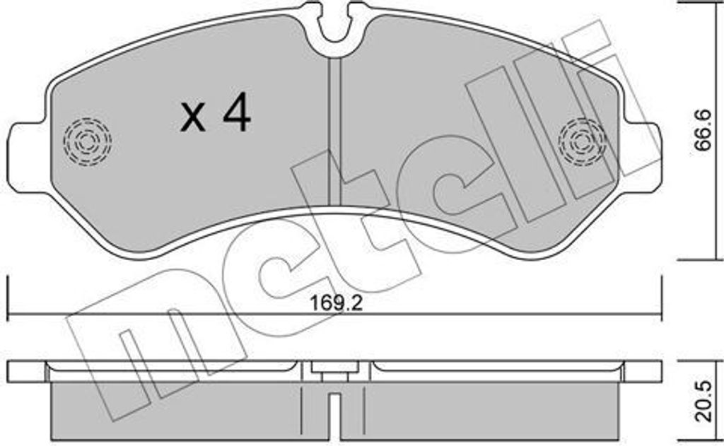 METELLI Bremsbeläge Satz Hinten Bremsklötze passend für MERCEDES-BENZ Sprinter 4-t Kastenwagen (907, 910) 22-1276-0