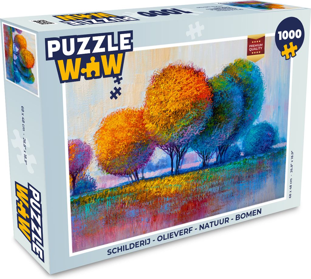 MuchoWow Puzzle 1000 Teile Malerei - Ölgemälde - Natur - Bäume - Erwachsene - Rätsel