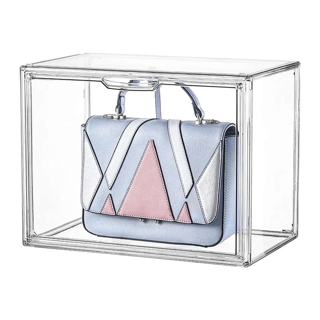 Rangement transparent pour sacs à main et livres format étagère L