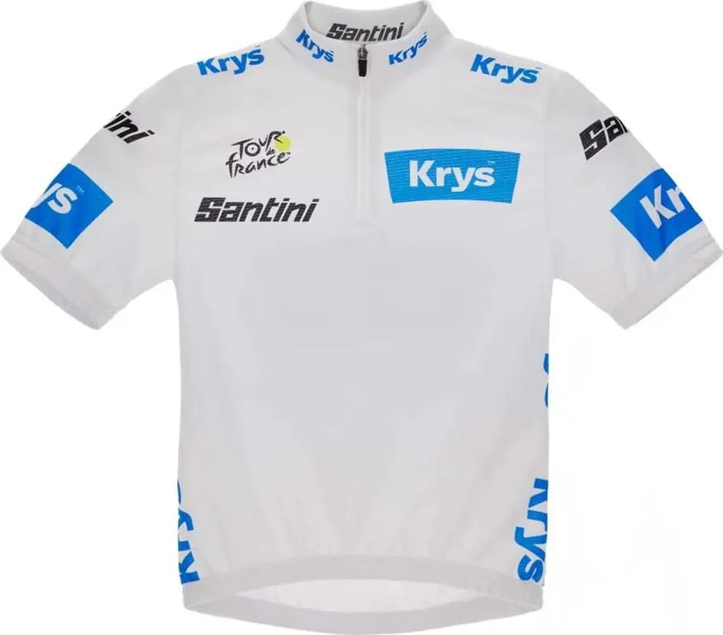 Maillot enfant Santini TDF Meilleur jeune coureur Blanc taille 13 ans