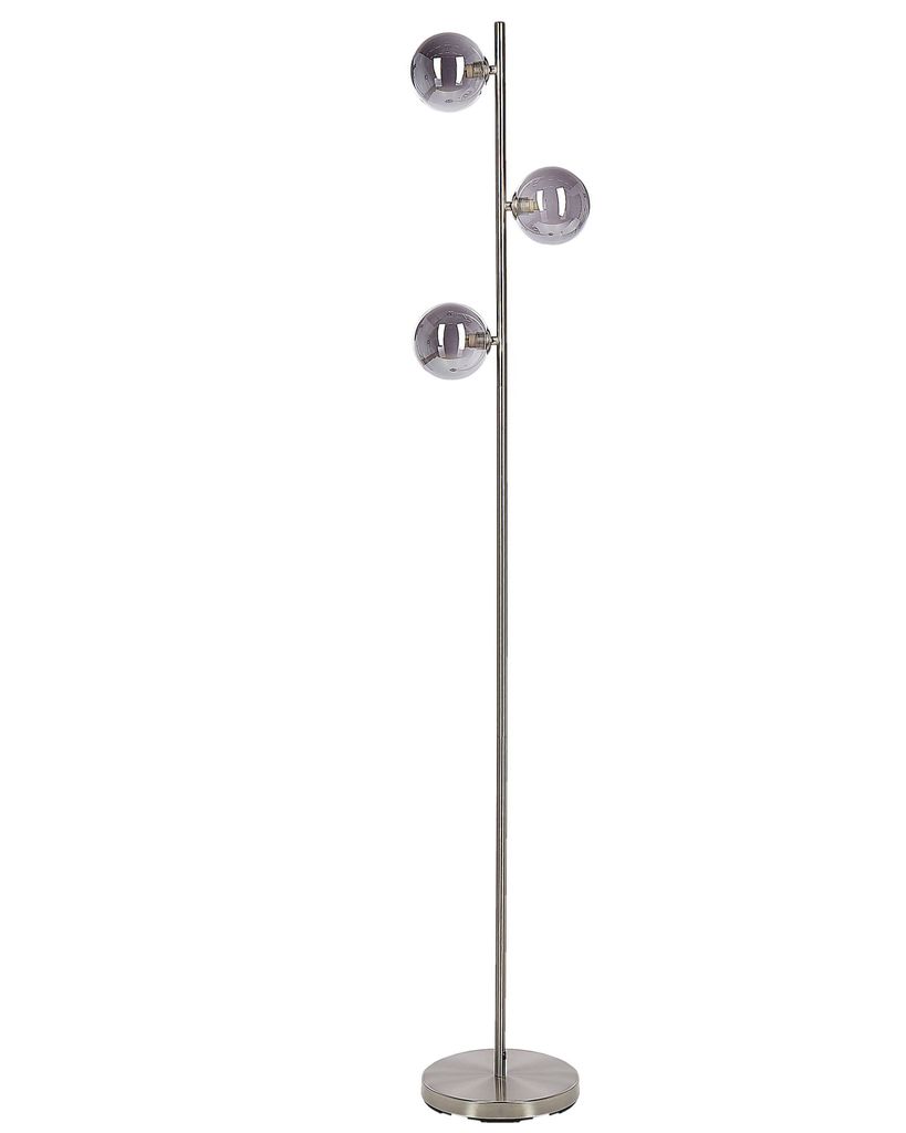 BELIANI Stehlampe aus Metall mit 3 Lichtern Metallleuchte silber Wohnzimmer Schlafzimmer modern