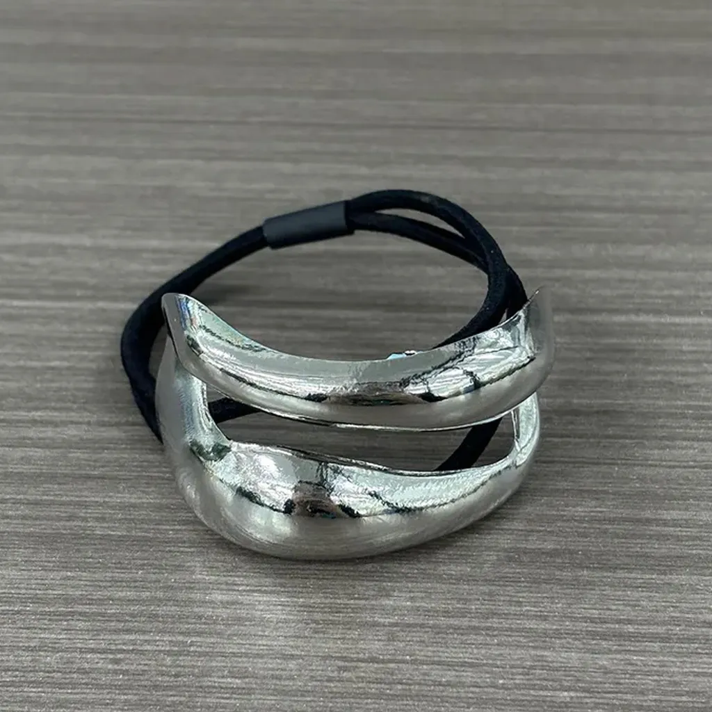 Fascetta per capelli con curve gemelle - Pezzo nobile in argento - 2