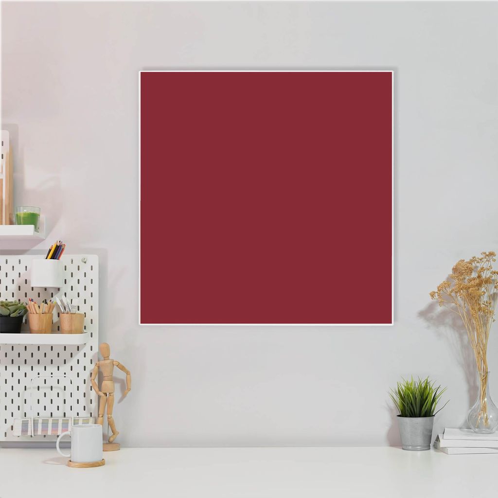 Design Stahlmagnettafel Quadratisch 50x50cm Burgund