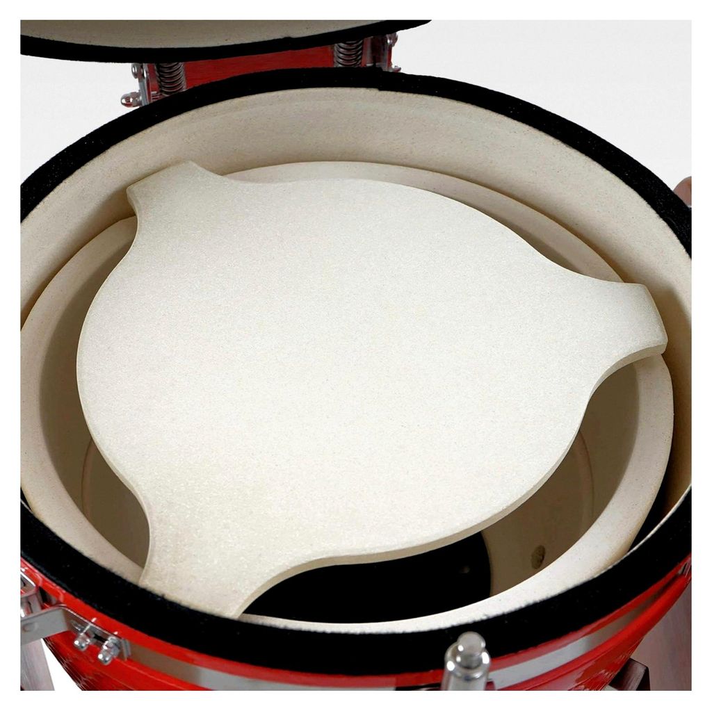 Deflektorstein Ø 36 cm - Ø 46 cm, Pizzastein passend für Kamado Keramikgrill Ø 52 cm | Deflektor Stein für Niedrigtemperatur | Low & Slow Cook...