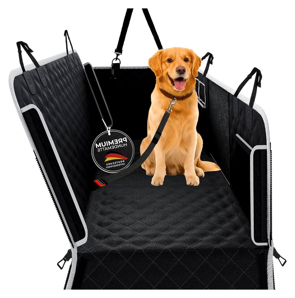 Hundedecke für die Rückbank im Auto - wasserdicht, rutschfest - Universalgröße 136x61 cm - Rücksitzdecke für Hunde mit Seitenschutz und Siche...