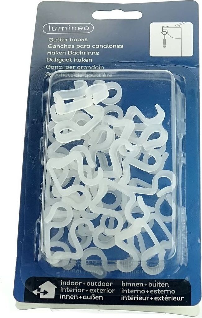 A package of Lumineo gutter hooks.