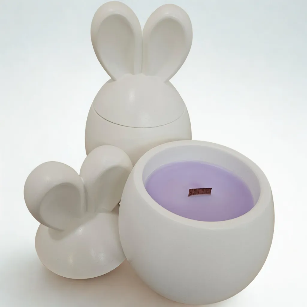 Bougie Zajko Blanche KP39691 : Parfum Prune Rhubarbe Écologique Chic