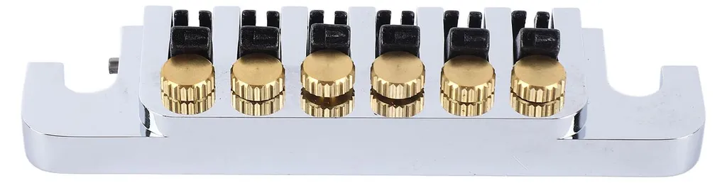 Chevalet à rouleaux avec 2 vis pour guitare électrique type LP chromé - 3