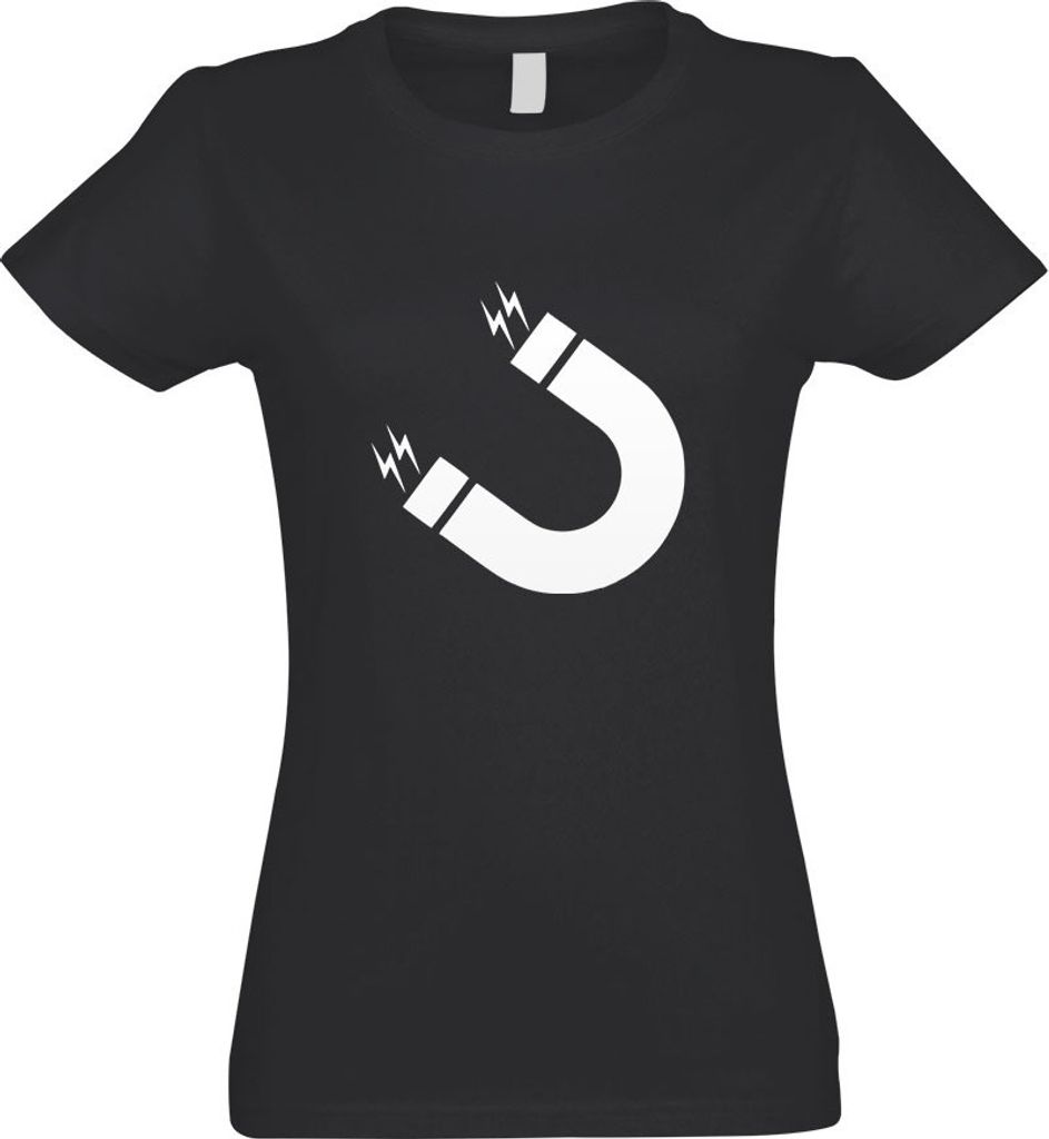 Kiwistar - T-Shirt tailliert - Damen - Graphit - Magnet - Elektro - Energie - mit Motiv Bedruckt - Funshirt Design - Sport - Freizeit - Damen - L