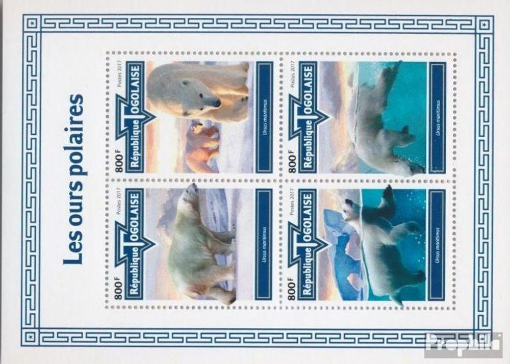 Briefmarken Togo 2017 Mi 8745-8748 Kleinbogen (kompl. Produktbild 