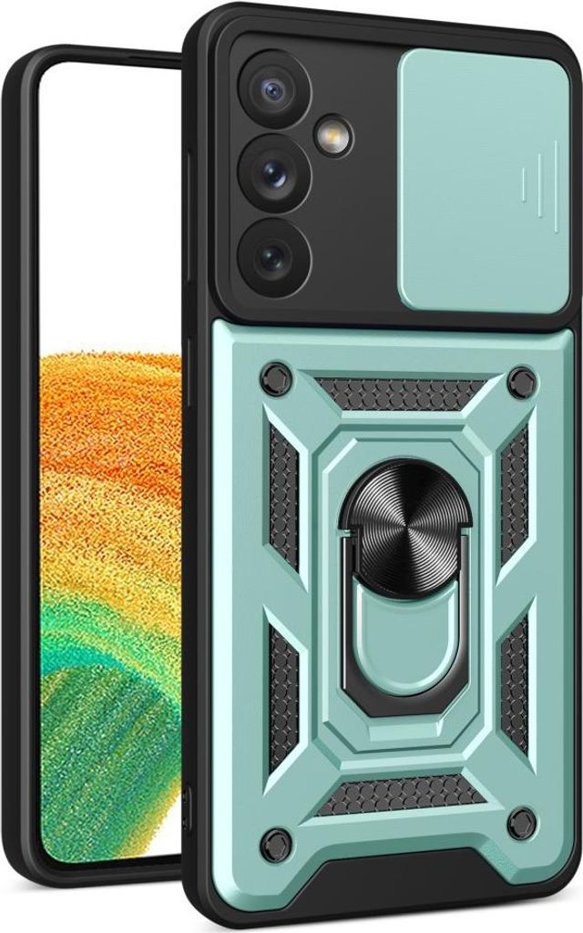 Samsung Galaxy A34 Hülle - Coverup Armor Ring Ständer Back Cover mit Kamera Schutz - Mintgrün