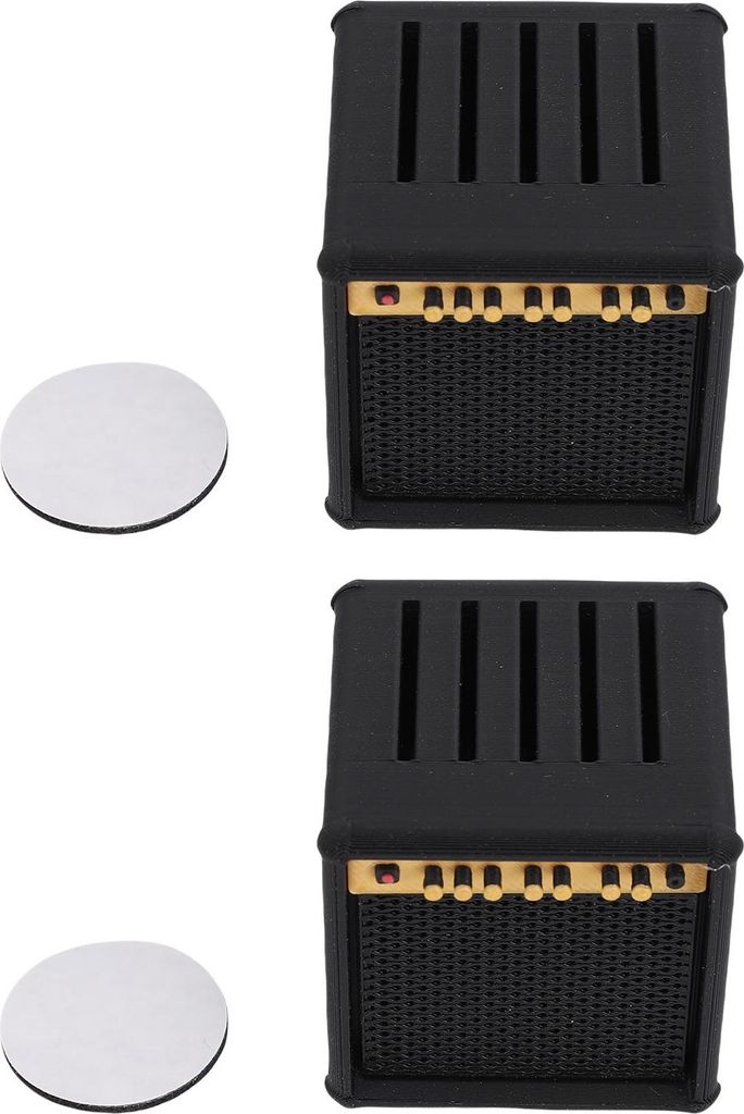 2 Stück Gitarren-Pick-Halter, Lautsprecherform, Schreibtisch-Dekoration, Plektren-Aufbewahrungs-Organizer