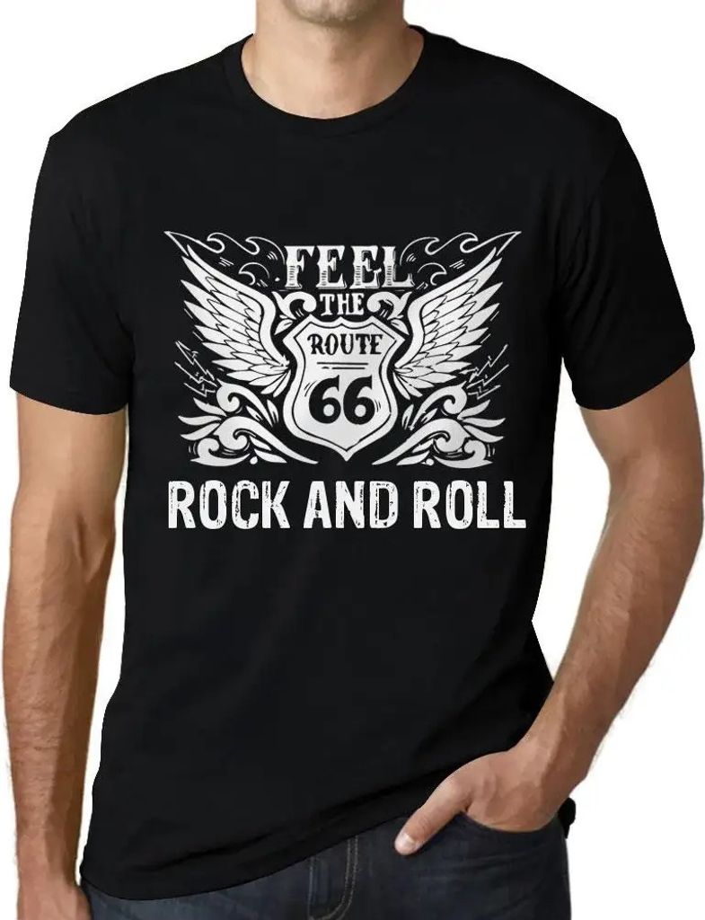 Herren Grafik T-Shirt Fühle den Rock'n'Roll – Feel The Rock And Roll – Öko-Verantwortlich Vintage Jahrgang Kurzarm Lustige Druck Geburtstag G...