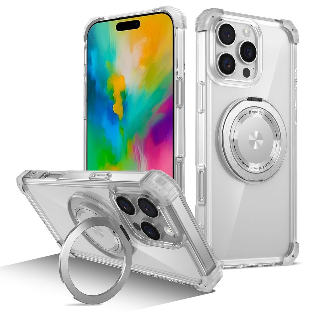 Für Apple iPhone 16 Pro Max Gold Shield Design CD Muster MagSafe Magnetische Handy Hülle Transparent