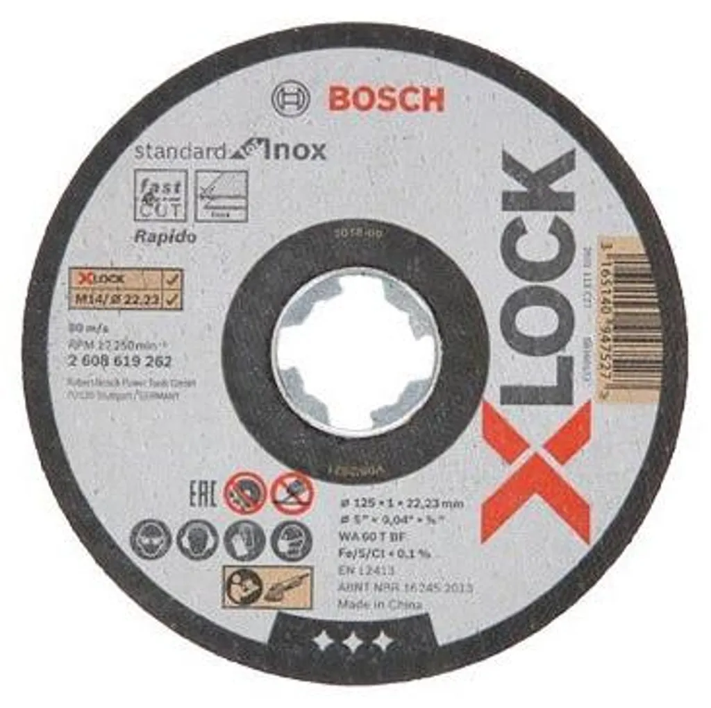 Lot de 10 disques Bosch X-Lock haute longévité pour découpe d'acier