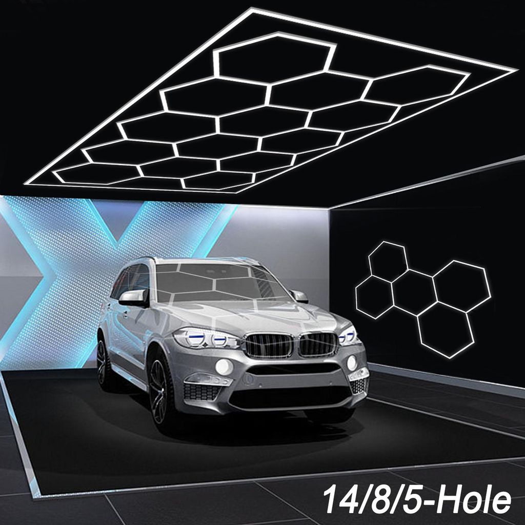 14er-Pack Hexagon LED Deckenleuchte mit Rahmen, 680W LED Produktbild 