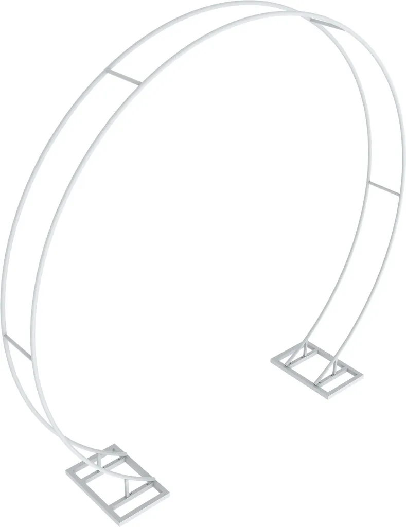 Cadre métallique blanc 224 cm autoportant pour arche de fleurs et ballons