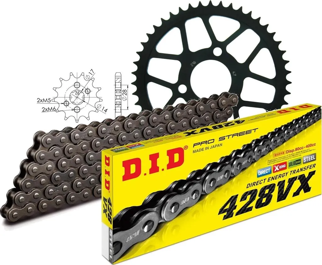 Kit de Transmission DID Acier Renforcé Honda CRF 125 FB 118 Maillons