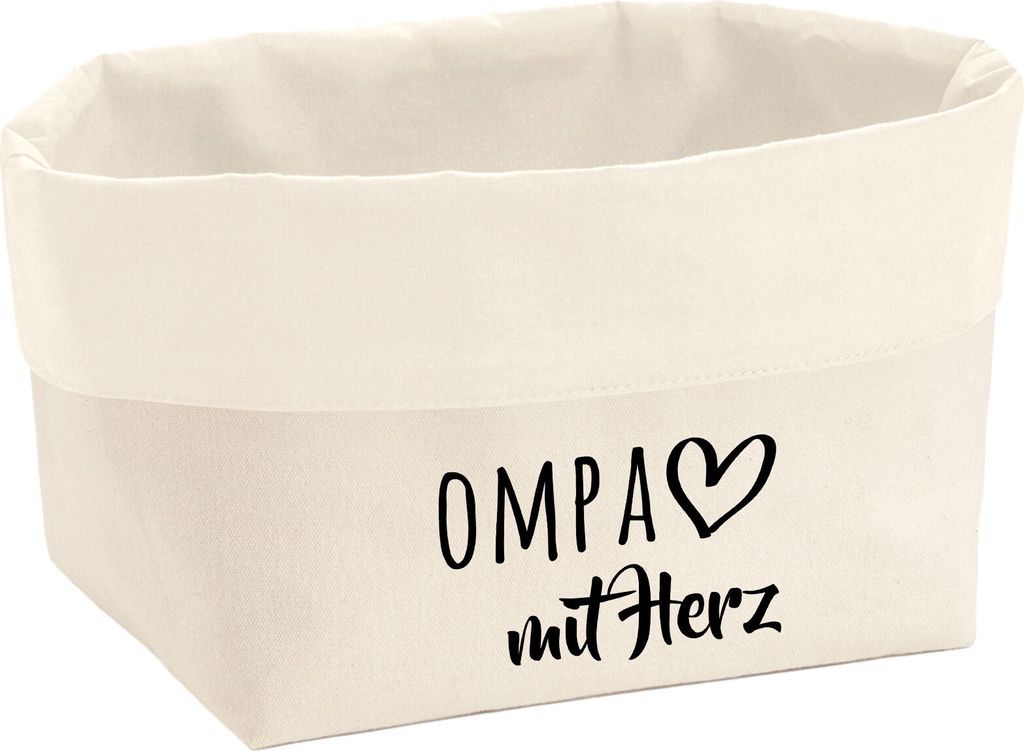 Huuraa Organizer OMPA mit Herz 8 Liter Large Canvas Baumwolle Utensilo Geschenkidee