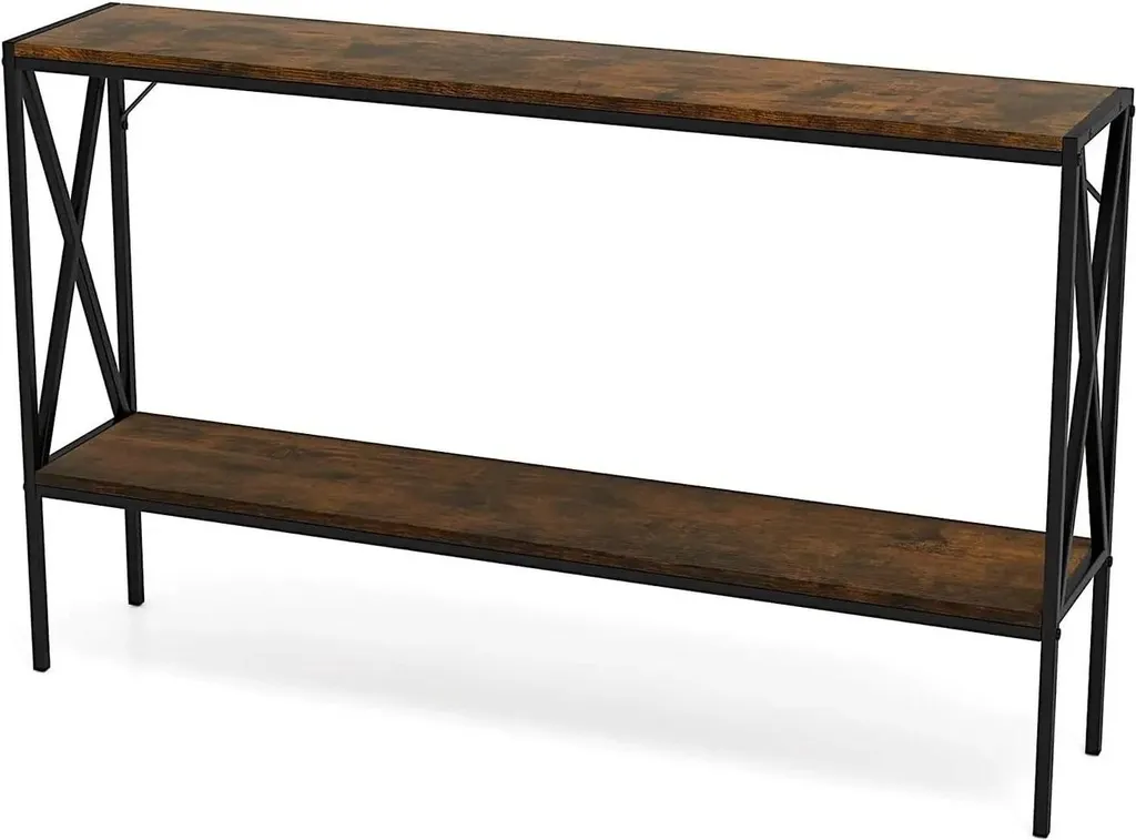 Console de couloir en bois marron pour entrée et dos de canapé