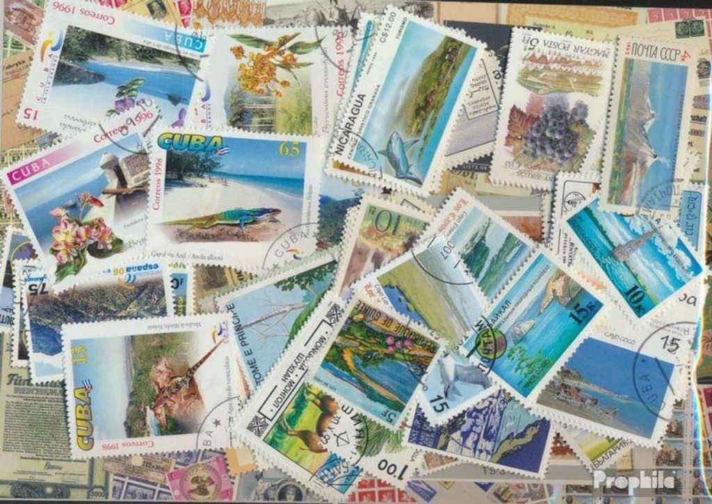 Briefmarken Motive 100 verschiedene Landschaften Marken Produktbild 