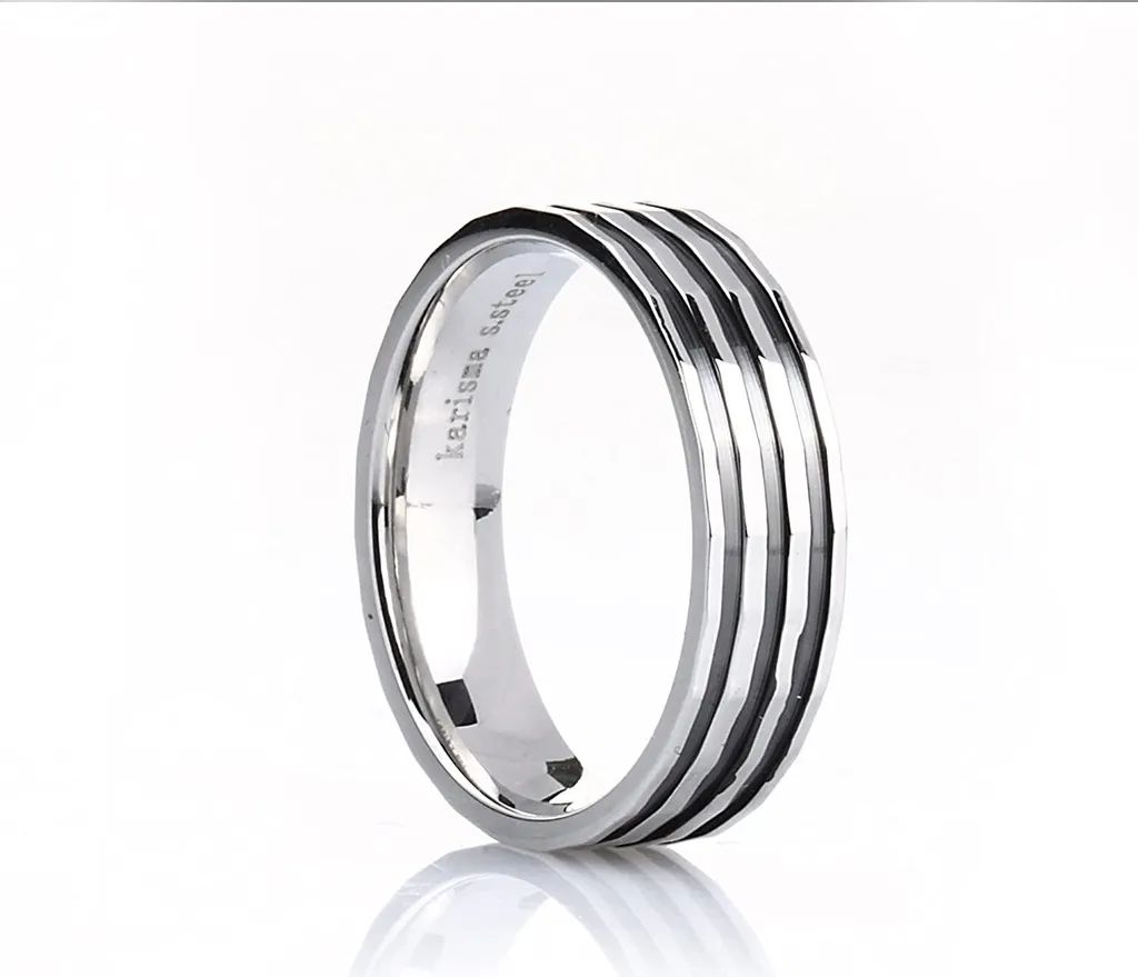 Karisma JZ3750 Anello Acciaio Nero Lucido - Accessori Uomo Black Design