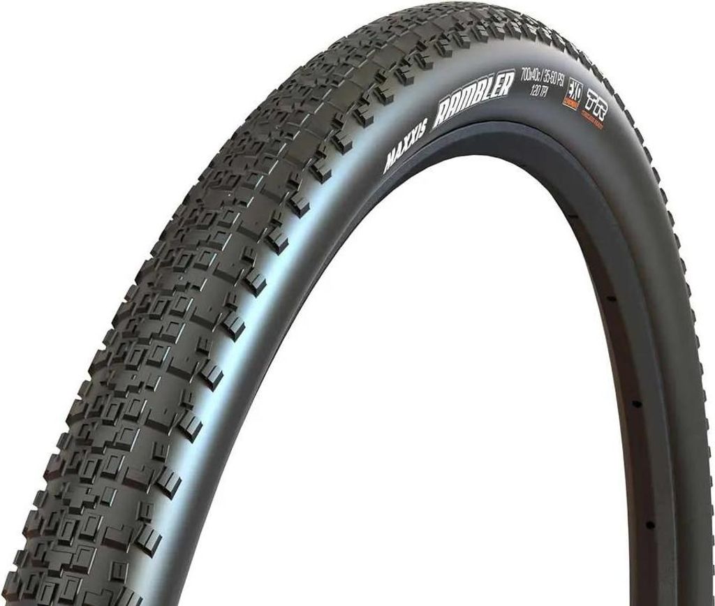 A close-up studio shot of a bicycle tire.