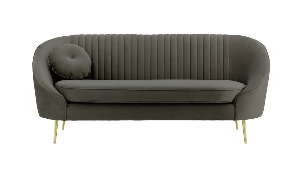 SLF24 - 2,5-Sitzer Sofa Kooper mit Ziernähten - anthrazit - Velluto 19