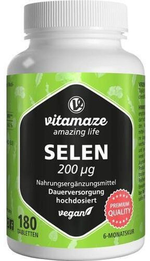 Vitamaze Selen: Tabletas veganas de alta potencia con 200 Imagen del producto 