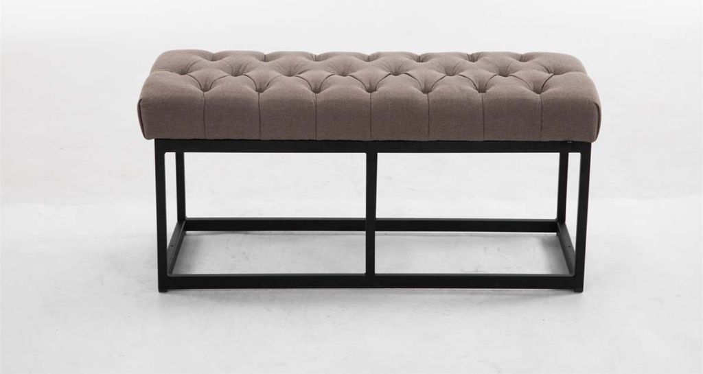 TPFLiving Sitzbank Amor Stoff - Gestell matt schwarz - 100 taupe