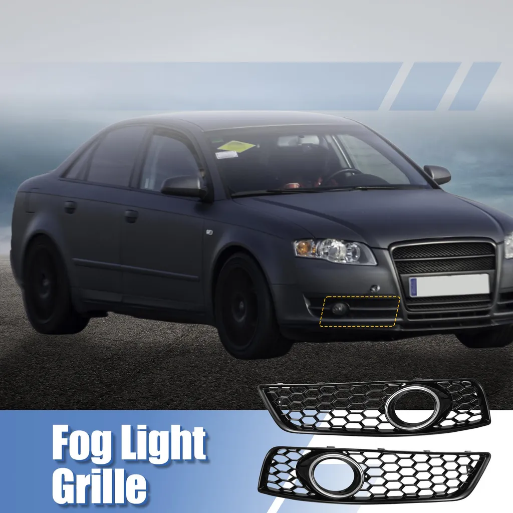 Grilles de Pare-choc Audi A3 Noir ABS avec Emplacement Feu Antibrouillard