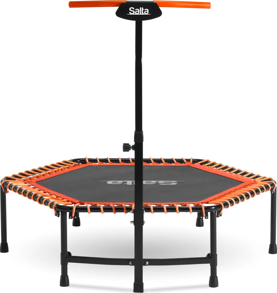 Trampoline de fitness 128 cm orange avec barre de maintien réglable