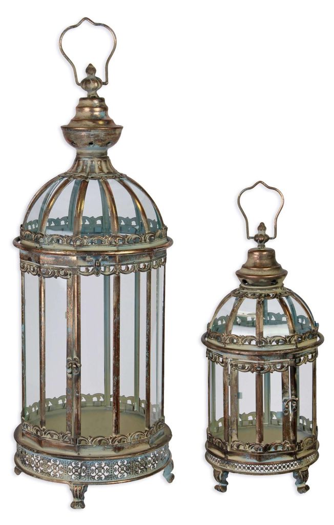 Paar Windlichter Blechlaternen Replikat Retro Design Dekoration
