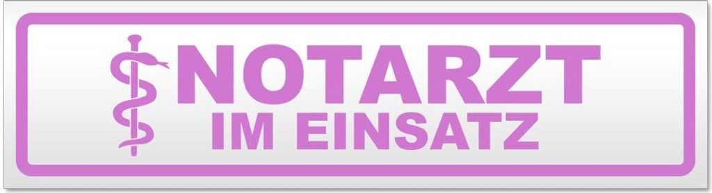 Kiwistar - Autoaufkleber - Flieder - 45 x 12 cm - Notarzt im Einsatz - Hinweis Aufkleber Sticker für Auto, Kfz, Fahrrad, PKW, LKW