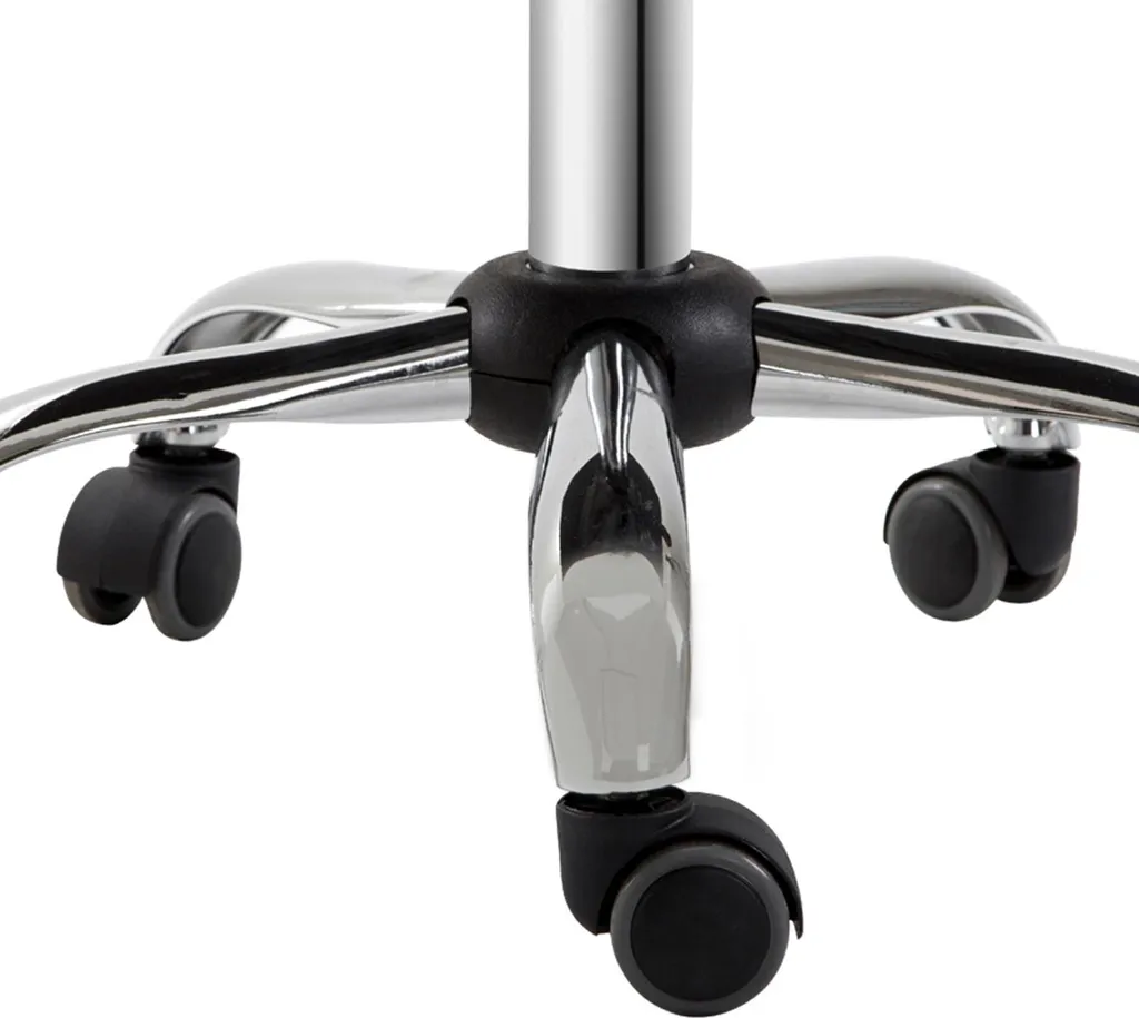 HOMCOM Tabouret à roulettes réglable 44-56 cm avec dossier blanc - 8