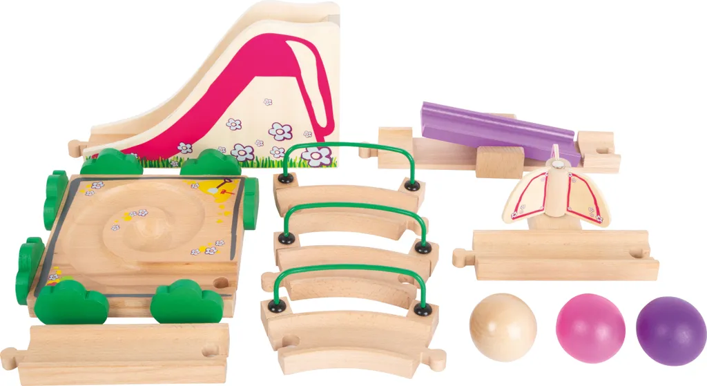 Piste de billes Junior aire de jeux avec toboggans colorés 45 pièces