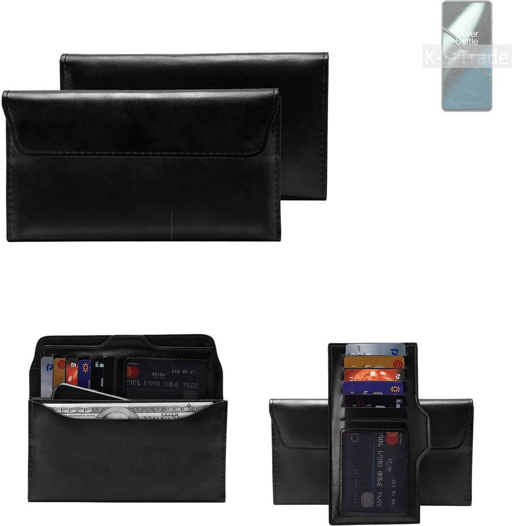 K-S-Trade Handy Hülle kompatibel mit OnePlus 11 Schutz Hülle Tasche Schutz Case Handytasche Kunstleder schwarz, 1x